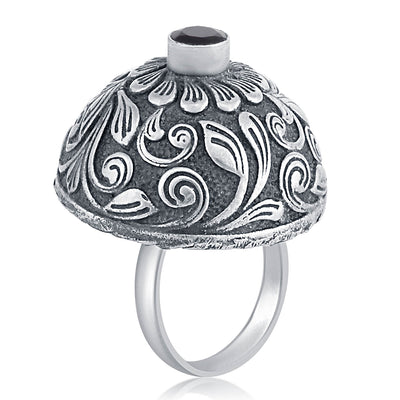 Sukkhi Ravishing Oxidised Floral Ring For Women