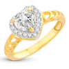 Sukkhi Ritzy Royal Heart Solitaire Gold Plated Ring for women