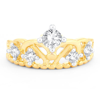 Sukkhi Dazzling Royal Crown Engagement Gold Plated Ring for women