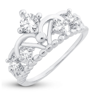 Sukkhi Stylish Royal Crown Engagement Rhodium Plated Ring for women