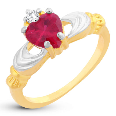 Sukkhi Attractive Elegant Cut Fire Opal Heart Gold Plated Ring for women