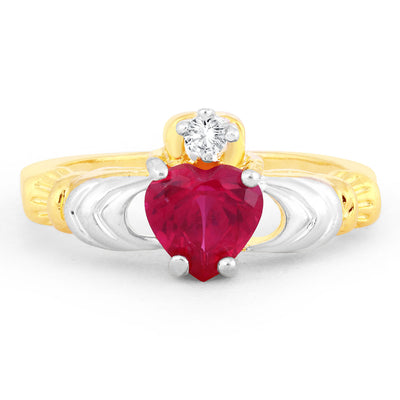 Sukkhi Attractive Elegant Cut Fire Opal Heart Gold Plated Ring for women