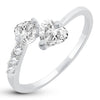 Sukkhi Designer Crystal Heart Cut Adjustable Rhodium Plated Ring for women