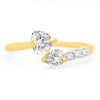 Sukkhi Resplendent Crystal Heart Cut Adjustable Gold Plated Ring for women