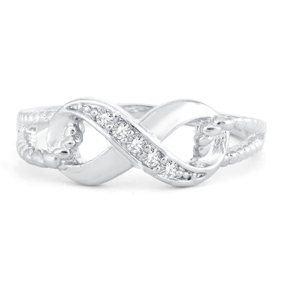 Sukkhi Fabulous Infinity knot Valentine Rhodium Plated Ring for women