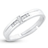 Sukkhi Elegant Cross Band Rhodium Plated Ring for women