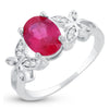 Sukkhi Stylish Butterflies-On-Ruby Crystal Rhodium Plated Ring for women
