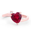 Sukkhi Designer Queen Heart Red Austrian Crystal Gold Plated Ring for women