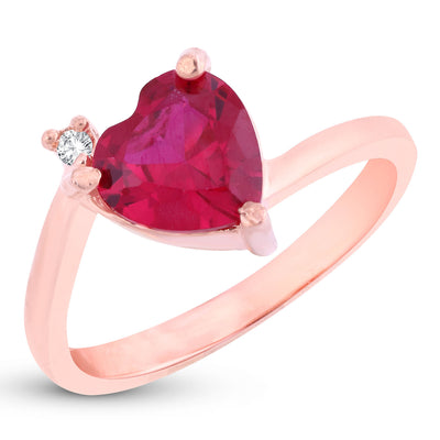 Sukkhi Designer Queen Heart Red Austrian Crystal Gold Plated Ring for women