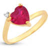 Sukkhi Dazzling Queen Heart Red Austrian Crystal Gold Plated Ring for women