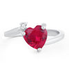 Sukkhi Exclusive Queen Heart Red Austrian Crystal Rhodium Plated Ring for women
