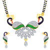 Shostopper American Diamond Gold Plated Peacock Mangalsutra with Chain and Earrings for Women