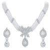 ShoStopper Blossomy Rhodium Plated Austrian Diamond Necklace Set