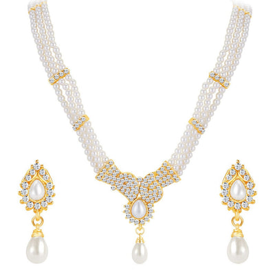 ShoStopper Ethnic Gold Plated Austrian Diamond Necklace Set