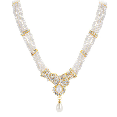 ShoStopper Ethnic Gold Plated Austrian Diamond Necklace Set-1