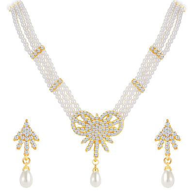 ShoStopper Charming Gold Plated Austrian Diamond Necklace Set