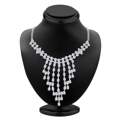 ShoStopper Glistening Rhodium Plated Austrian Diamond Necklace Set-1