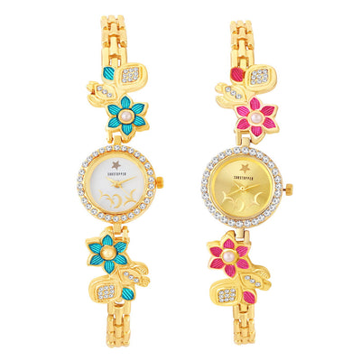 Shostopper Designer Combo Watches for Womens Pack of Two  SJ308WCB