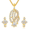 ShoStopper Classy Gold Plated Austrian Diamond Pendant Set