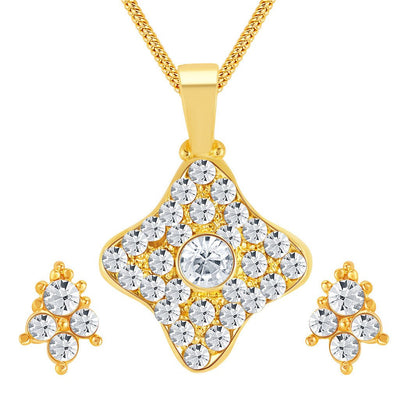 ShoStopper Graceful Gold Plated Austrian Diamond Pendant Set