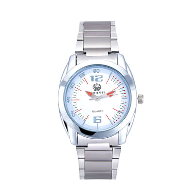 Shostopper Mirror Metallic White Dial Analogue Watch For Men - SJ60035WM