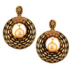 Shostopper Black/Golden Alloy Danglers & Drop Earring for Women SJ6085EN