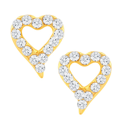 ShoStopper Heart Gold Plated Australian Diamond Earring SJ6102EN