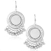 Shostopper Afghani Round Oxidised Mirror Earrings SJ6126EN