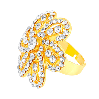 ShoStopper Glistening Designer Gold Plated Ring  SJ8003R