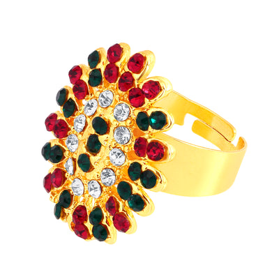 ShoStopper Floral Designer Gold Plated Ring  SJ8007R