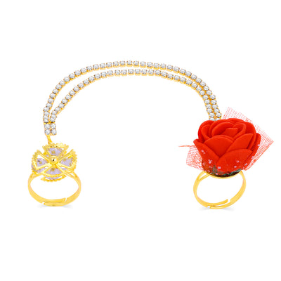 Sukkhi Attractive Gold Plated Rose Ring For Women
