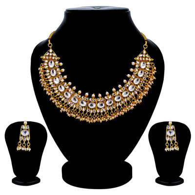 Sukkhi Glorious Gold Plated Kundan Choker Necklace Set for Women