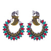 Sukkhi Modish Oxidised Peacock Chandbali Earring for Women