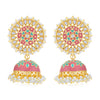 Sukkhi Attractive Pearl Gold Plated Kundan Meenakari Jhumki Earring for Women