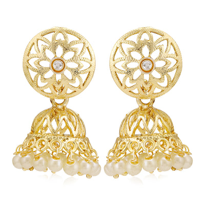 Sukkhi Excellent Kundan Gold Plated Pearl Jhumki Earring for Women