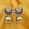 Sukkhi Sparkling Pearl Gold Plated Kundan Meenakari Chandbali Earring for Women