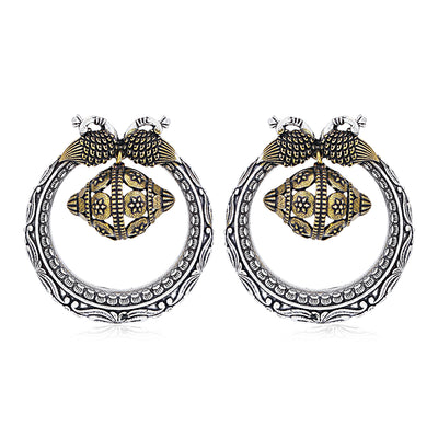 Sukkhi Stylish Oxidised Peacock Chandbali Earring For Women