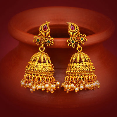 Sukkhi Sensational Pearl Gold Plated Jhumki Earring for Women