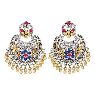 Sukkhi Glamorous Oxidised Peacock Chandbali Earring for Women