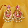 Sukkhi Modish Gold Plated Kundan & Pearl Mint Collection Chandbali Earring for Women