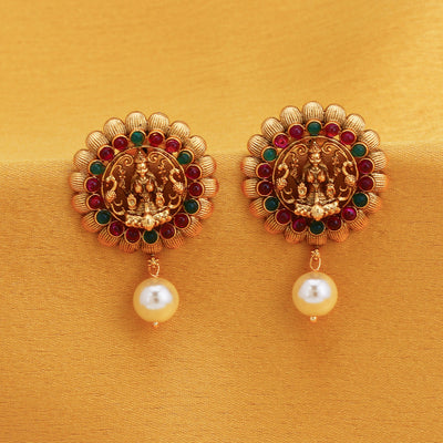 Sukkhi Sober Gold Plated Goddess Laxmi Earring for Women