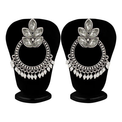 Sukkhi Glittery Oxidised Pearl Chandbali Earring For Women