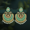 Sukkhi Glistening LCT Gold Plated Pearl Meenakari Chandbali Earring For Women