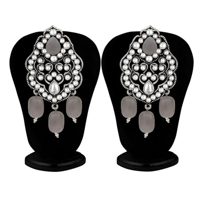 Sukkhi Glimmery Rhodium Plated Dangle Earring For Women