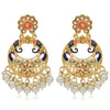 Sukkhi Traditional Pearl Gold plated Peacock Meenakari Chandbali Earring For Women