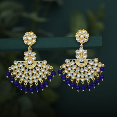 Sukkhi Delightful Gold Plated Kundan Chandbali Earring For Women