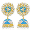 Sukkhi Brilliant Pearl Gold Plated Lotus Meenakari Jhumki Earring For Women