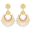 Sukkhi Antique Pearl Gold Plated Kundan Chandelier Earring For Women