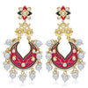 Sukkhi Marvellous Pearl Gold Plated Kundan Meenakari Chandelier Earring For Women