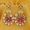 Sukkhi Marvellous Pearl Gold Plated Kundan Meenakari Chandelier Earring For Women